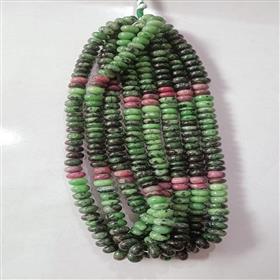 Raw Emerald Roundel Shape Gemstones Beads 16 Inches Strand