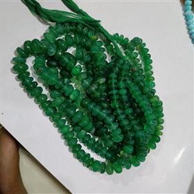 Green Onyx Roundel Gemstone Beads 16 Inches Strand