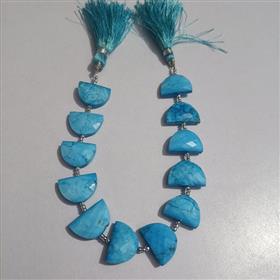 Howlite Turquoise D Shape Gemstone Briolette Beads 16 Inches Strand