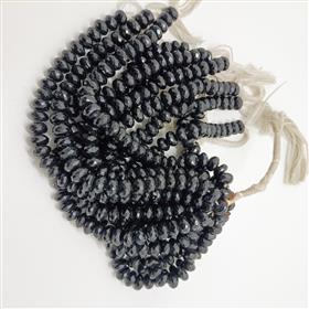 Wholesale Roundel Black Onyx Gemstone Beads 16 Inches Length