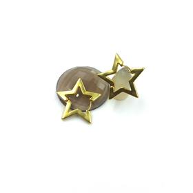 Wholesale 18k Gold Plated Star Shape Gemstone Hoop Earrings