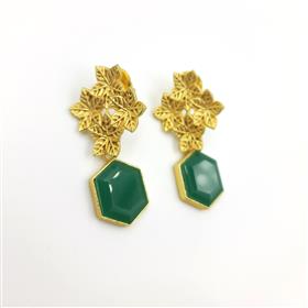 Wholesale Handmade Green Onyx Gemstone Dangle Earrings