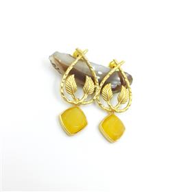 Wholesale Yellow Monalisa Gemstone Dangle Earrings