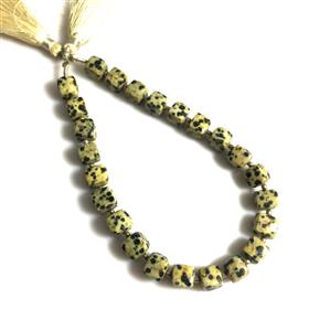 Dalmation Jasper Cushion Box Shape Gemstone Beads Briollets 10 Inches Strand