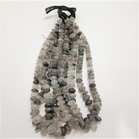Wholesale Black Rutile Quartz Roundel Gemstone Beads 16 Inches Length