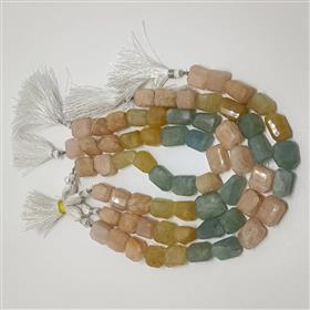 Multi Aqua Marine Gemstone Tumble Beads 16 Inches Length