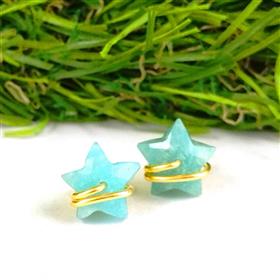 Amazonite Star Shape Gemstone Stud Earrings For Wholesale