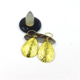 Wholesale 18k Gold Plated Hammered Texture Brass Earrings