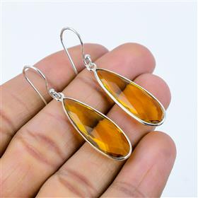 Wholesale Citrine Quartz Pear Gemstone Dangle Earrings