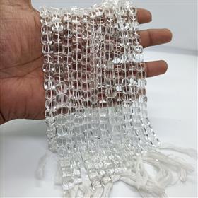 Crystal Quartz Gemstone Cushion Box Beads