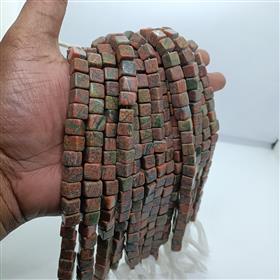 Natural Unakite Square Box Gemstone Beads