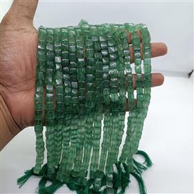 Natural Square Box Green Strawberry Quartz Beads