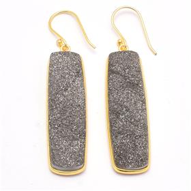 Iridescent Blue Titanium Druzy Earrings